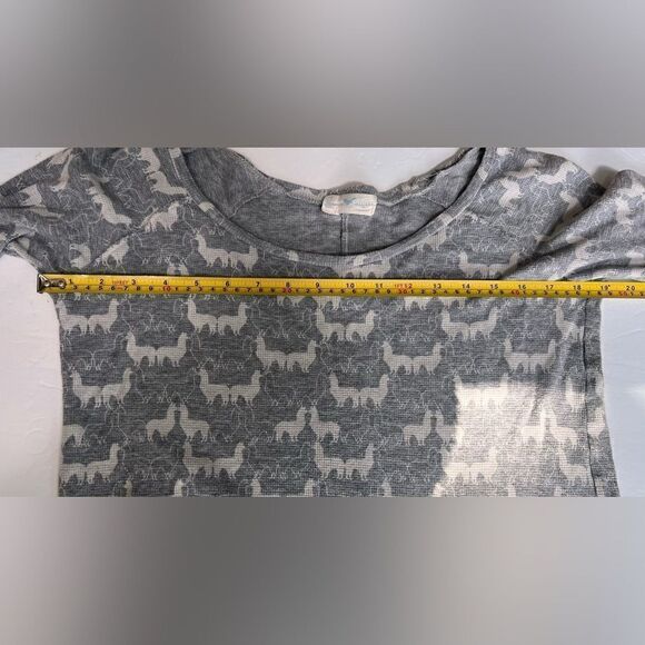 Stem Top Womens Medium Waffle Knit Gray White Alpacas - Picture 3 of 6